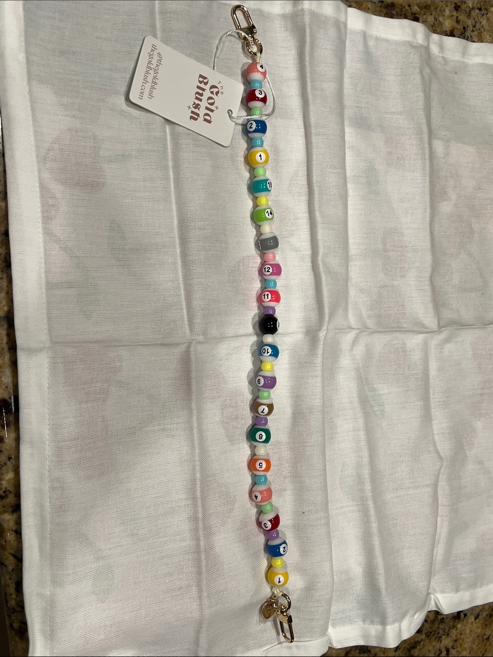 The Gold Blush Pool Party Bag Charm NWT